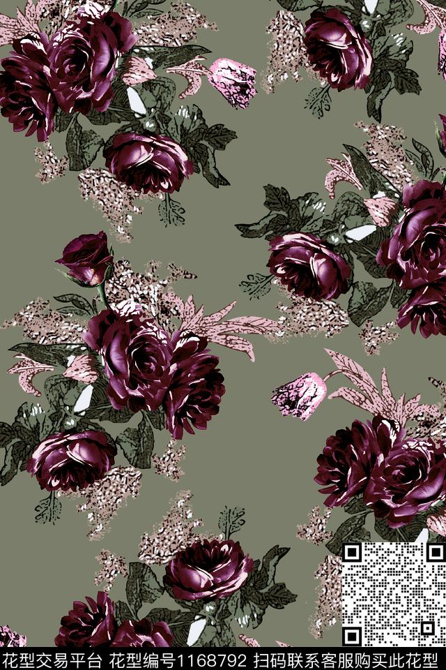 春夏华亿平台数码华亿平台褪色花卉数码印花华亿平台下载（图片编号: 1168792） - 瓦栏（Walan）