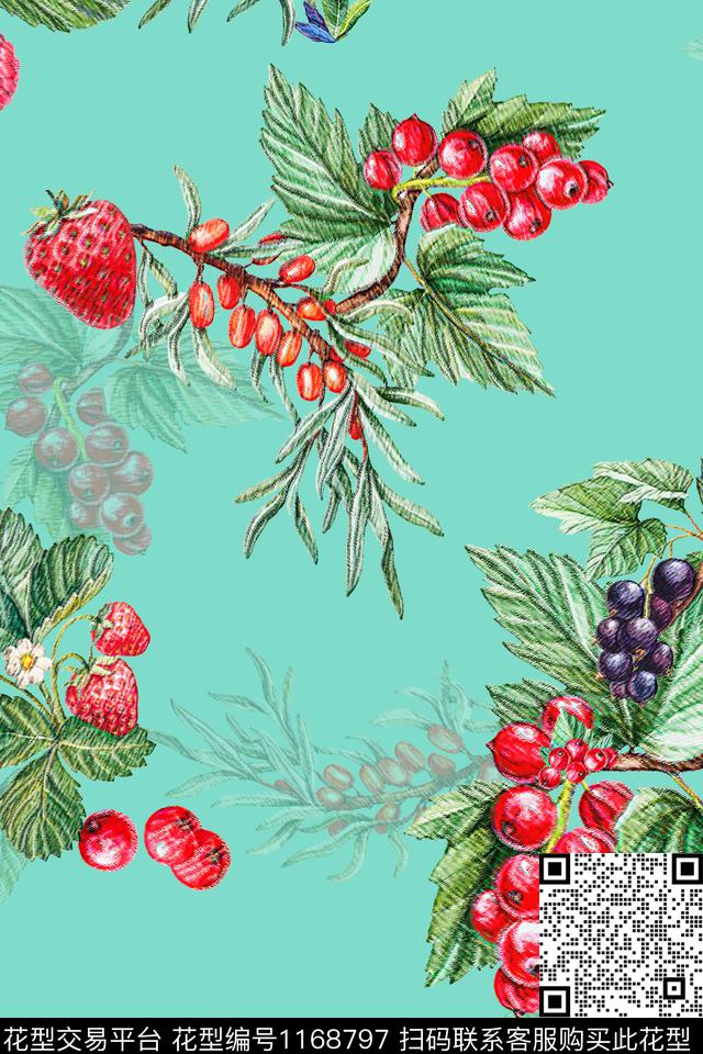 女装水果休闲风数码印花华亿平台下载（图片编号: 1168797） - 瓦栏（Walan）