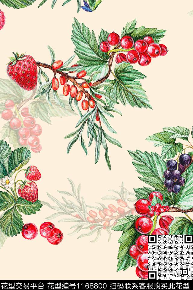 女装水果休闲风数码印花华亿平台下载（图片编号: 1168800） - 瓦栏（Walan）