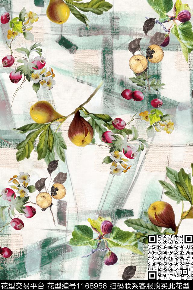 抽象水果趣味数码印花华亿平台下载（图片编号: 1168956） - 瓦栏（Walan）