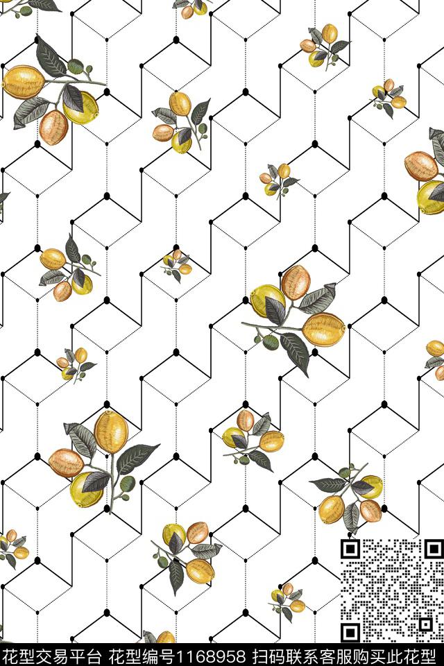 几何大牌风水果数码印花华亿平台下载（图片编号: 1168958） - 瓦栏（Walan）