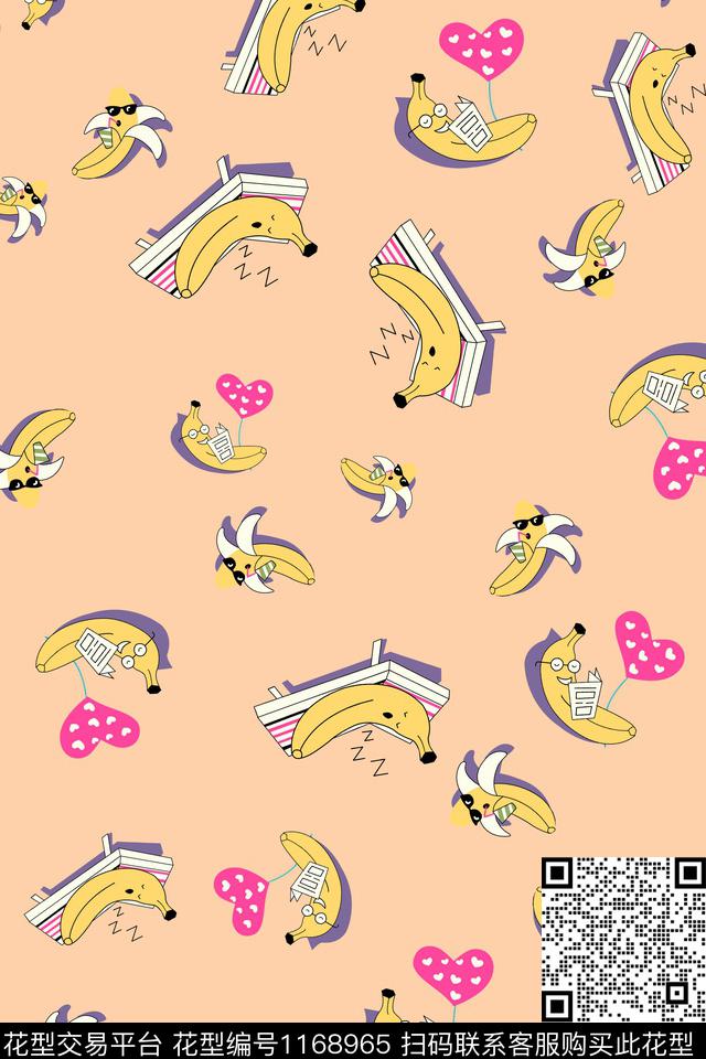 水果趣味香蕉传统印花华亿平台下载（图片编号: 1168965） - 瓦栏（Walan）