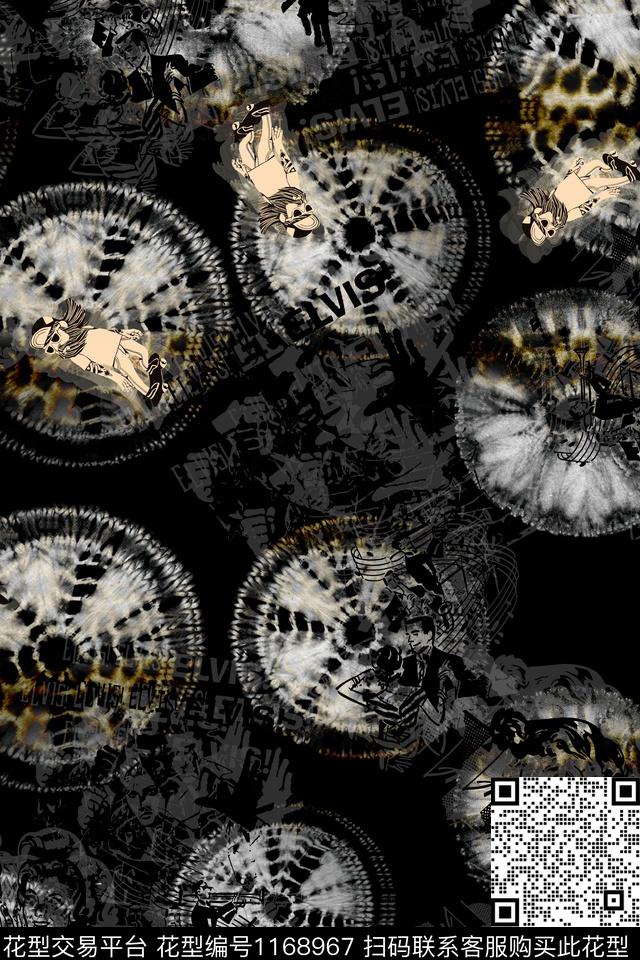 字母男装抽象数码印花华亿平台下载（图片编号: 1168967） - 瓦栏（Walan）