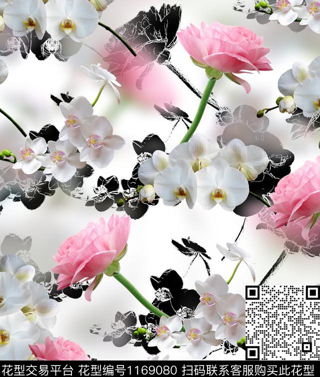 数码华亿平台花卉大牌风数码印花华亿平台下载（图片编号: 1169080） - 瓦栏（Walan）