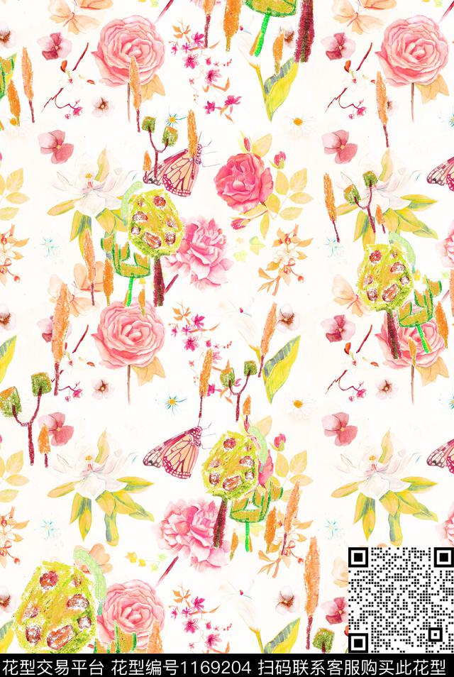 花卉小碎花年轻女性数码印花华亿平台下载（图片编号: 1169204） - 瓦栏（Walan）