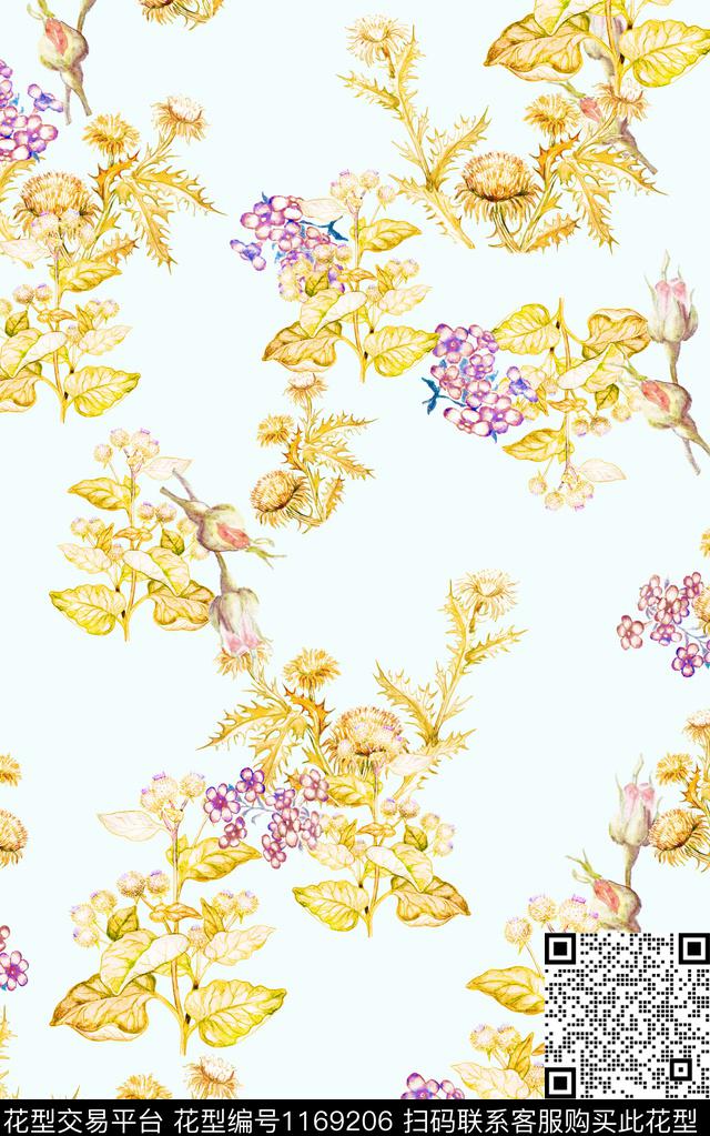 花卉小碎花年轻女性数码印花华亿平台下载（图片编号: 1169206） - 瓦栏（Walan）