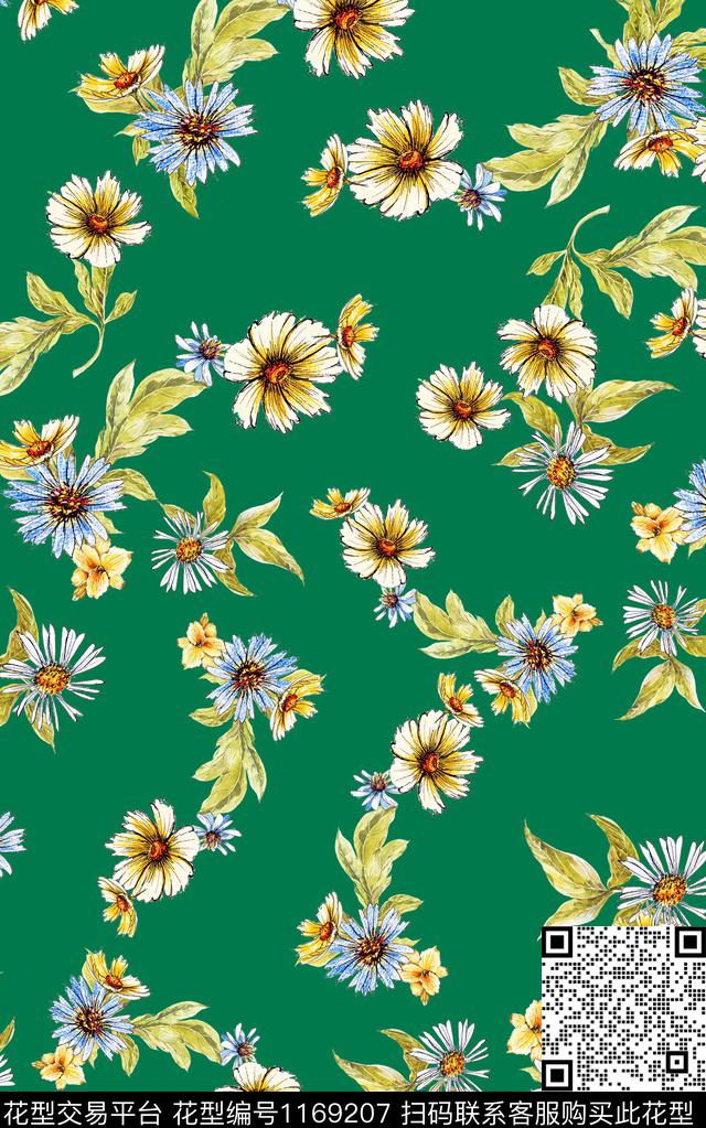 花卉小碎花年轻女性数码印花华亿平台下载（图片编号: 1169207） - 瓦栏（Walan）