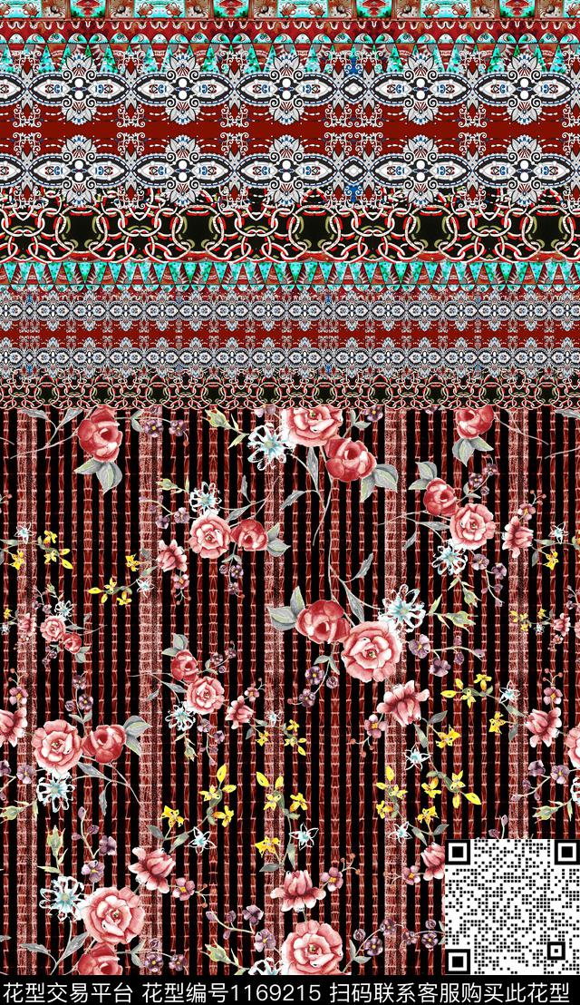 定位花民族风中老年数码印花华亿平台下载（图片编号: 1169215） - 瓦栏（Walan）