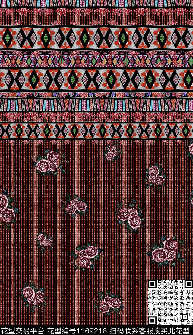 定位花民族风中老年数码印花华亿平台下载（图片编号: 1169216） - 瓦栏（Walan）