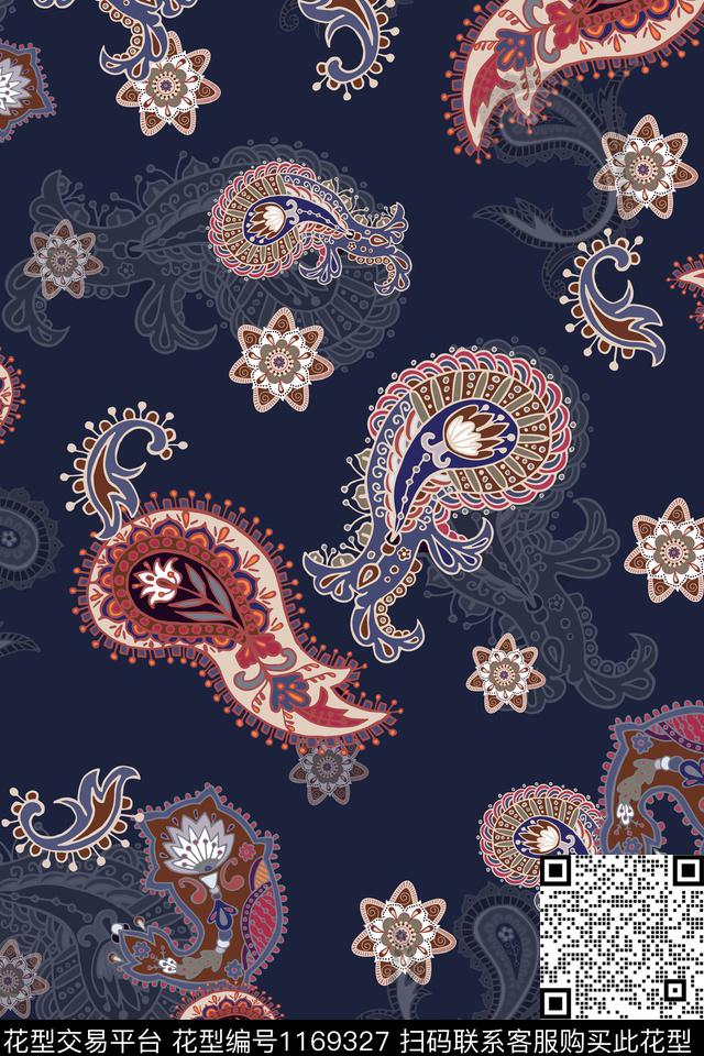 古典花纹数码华亿平台波西米亚数码印花华亿平台下载（图片编号: 1169327） - 瓦栏（Walan）