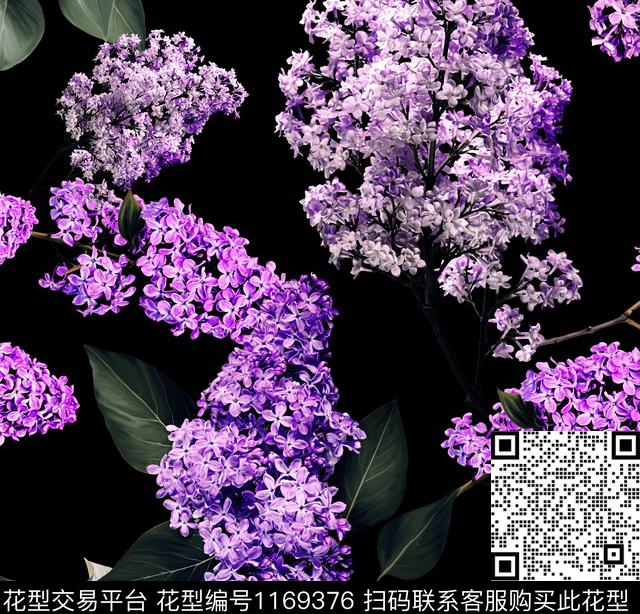 时尚潮牌紫藤花数码印花华亿平台下载（图片编号: 1169376） - 瓦栏（Walan）