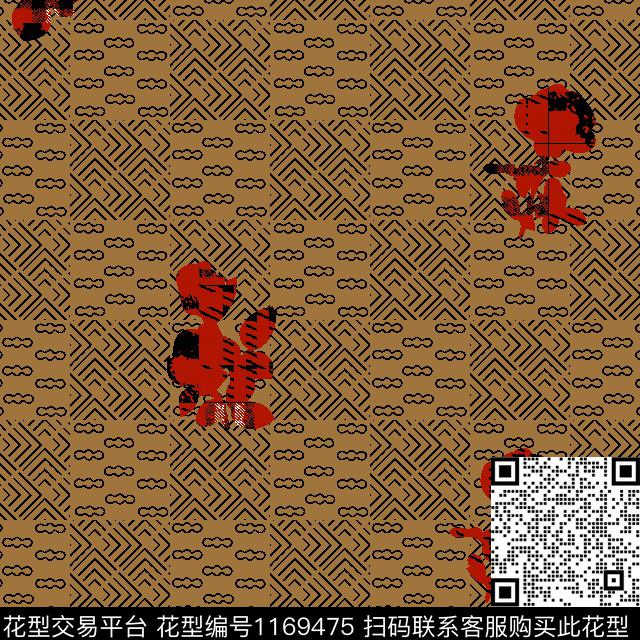 几何巴宝莉格子波点传统印花华亿平台下载（图片编号: 1169475） - 瓦栏（Walan）