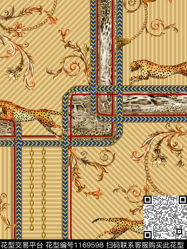 大牌风动物豹纹数码印花华亿平台下载（图片编号: 1169598） - 瓦栏（Walan）