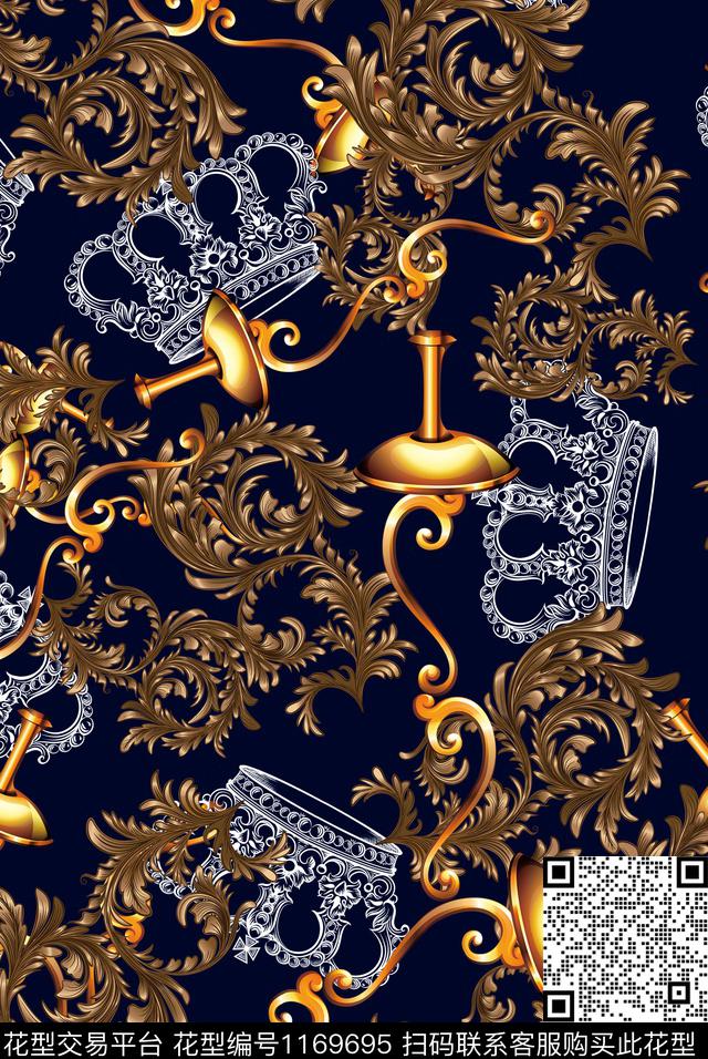 欧洲大牌风宫廷风数码印花华亿平台下载（图片编号: 1169695） - 瓦栏（Walan）