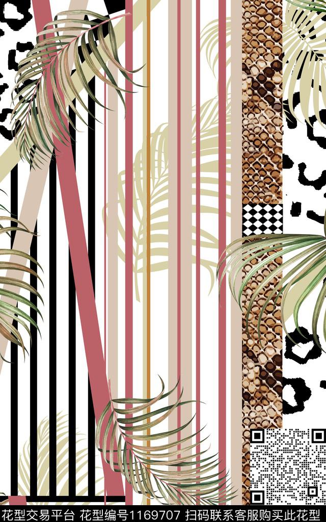 数码华亿平台几何花卉数码印花华亿平台下载（图片编号: 1169707） - 瓦栏（Walan）