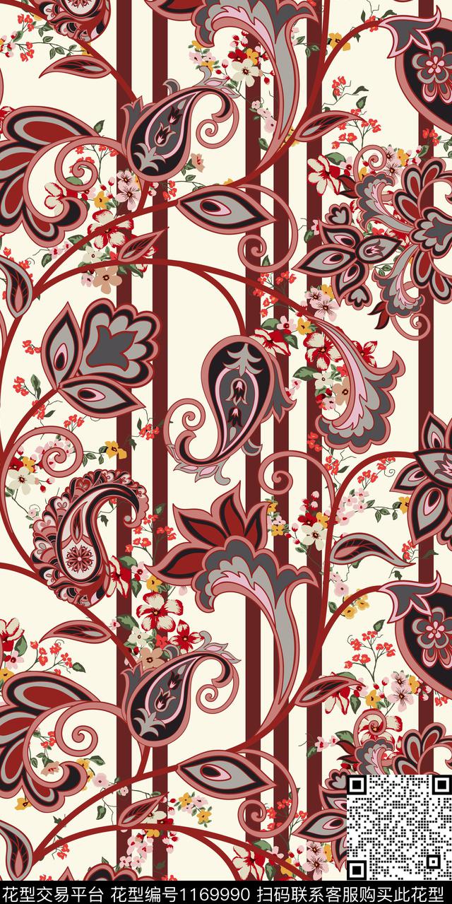 女装几何花卉数码印花华亿平台下载（图片编号: 1169990） - 瓦栏（Walan）