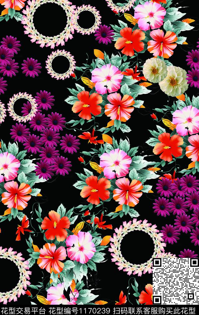 数码华亿平台花卉大牌风数码印花华亿平台下载（图片编号: 1170239） - 瓦栏（Walan）
