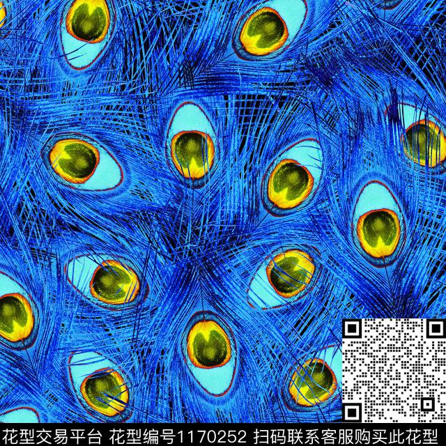数码华亿平台羽毛孔雀数码印花华亿平台下载（图片编号: 1170252） - 瓦栏（Walan）