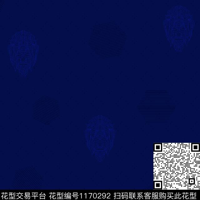 几何狮子底纹传统印花华亿平台下载（图片编号: 1170292） - 瓦栏（Walan）