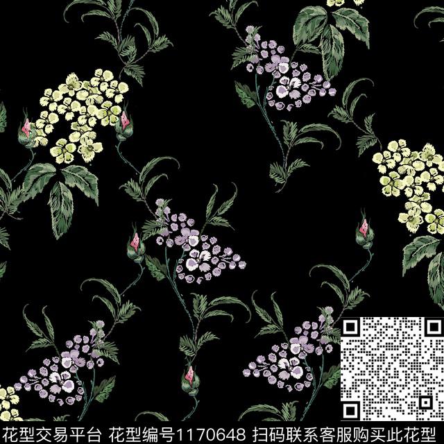 抽象花卉大牌风数码印花华亿平台下载（图片编号: 1170648） - 瓦栏（Walan）