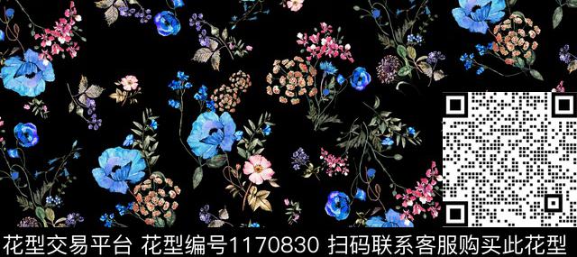 休闲水彩花卉花卉数码印花华亿平台下载（图片编号: 1170830） - 瓦栏（Walan）