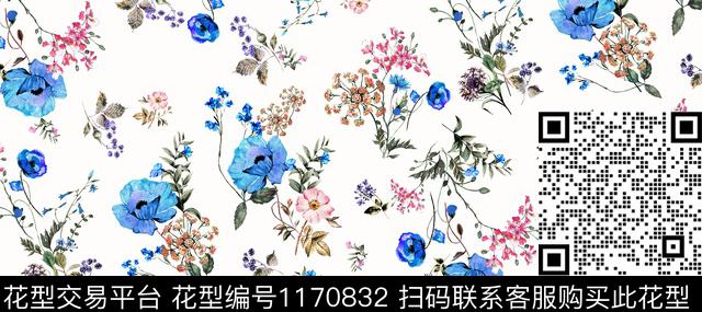 休闲水彩花卉花卉数码印花华亿平台下载（图片编号: 1170832） - 瓦栏（Walan）