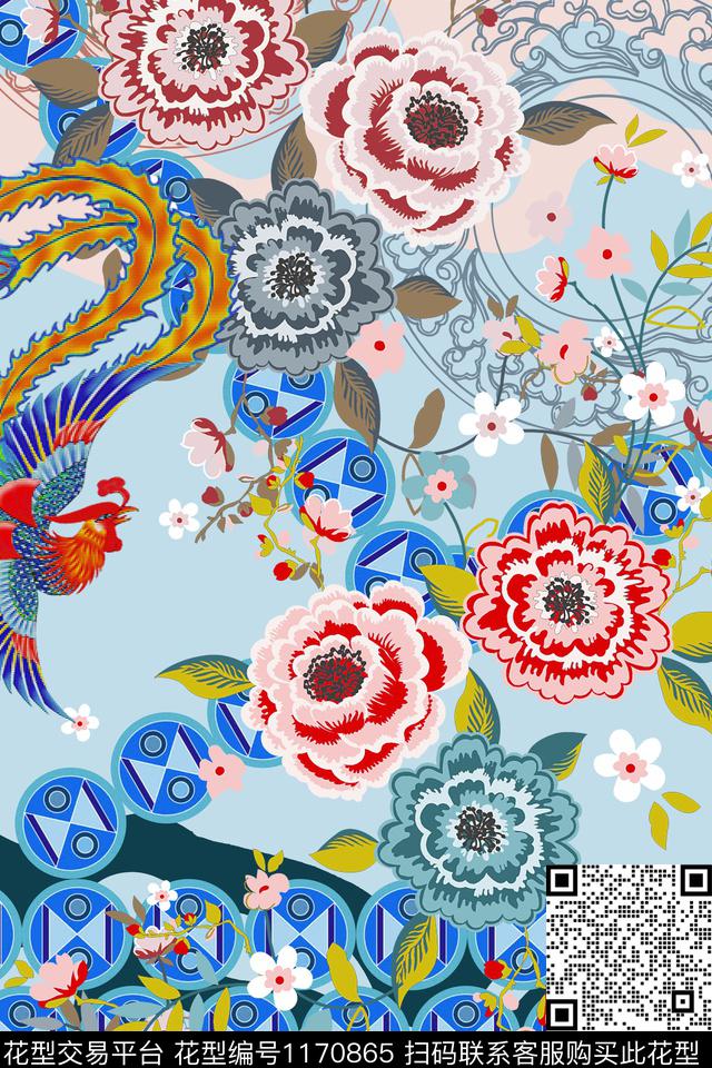 数码华亿平台凤凰大牌风数码印花华亿平台下载（图片编号: 1170865） - 瓦栏（Walan）