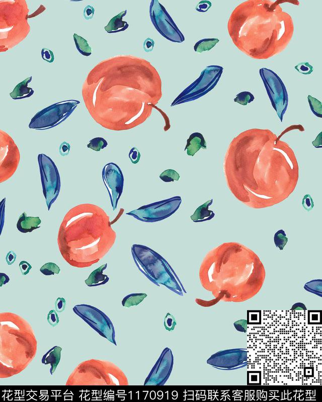 女装抽象苹果数码印花华亿平台下载（图片编号: 1170919） - 瓦栏（Walan）