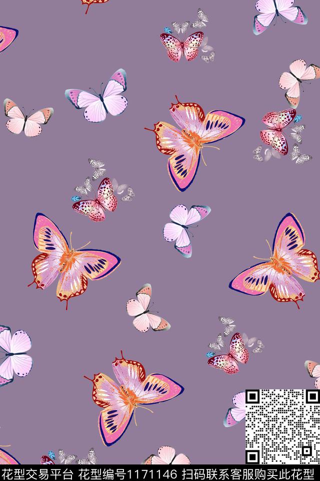 数码华亿平台蝴蝶大牌风数码印花华亿平台下载（图片编号: 1171146） - 瓦栏（Walan）