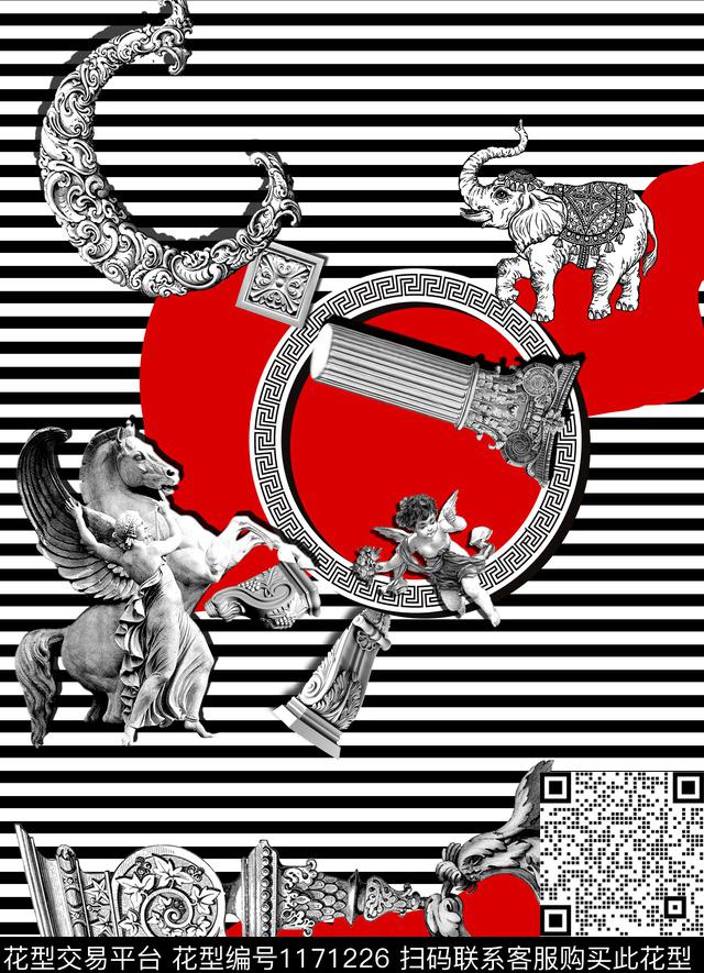 条纹石膏欧美石膏间条华亿平台数码印花华亿平台下载（图片编号: 1171226） - 瓦栏（Walan）