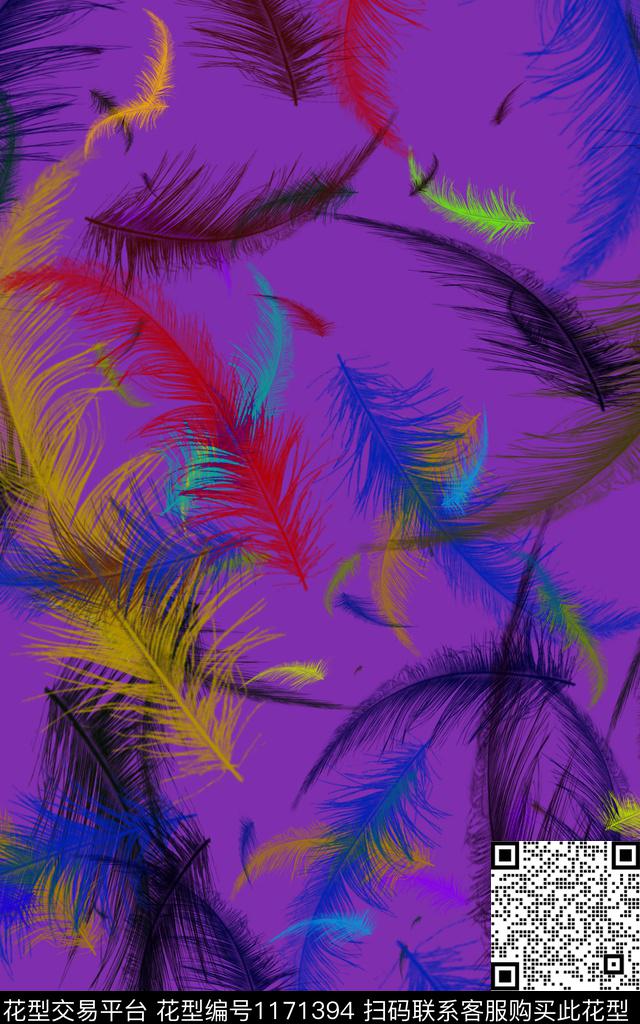 数码华亿平台休闲羽毛数码印花华亿平台下载（图片编号: 1171394） - 瓦栏（Walan）