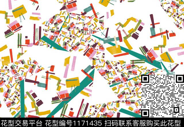 休闲几何抽象数码印花华亿平台下载（图片编号: 1171435） - 瓦栏（Walan）