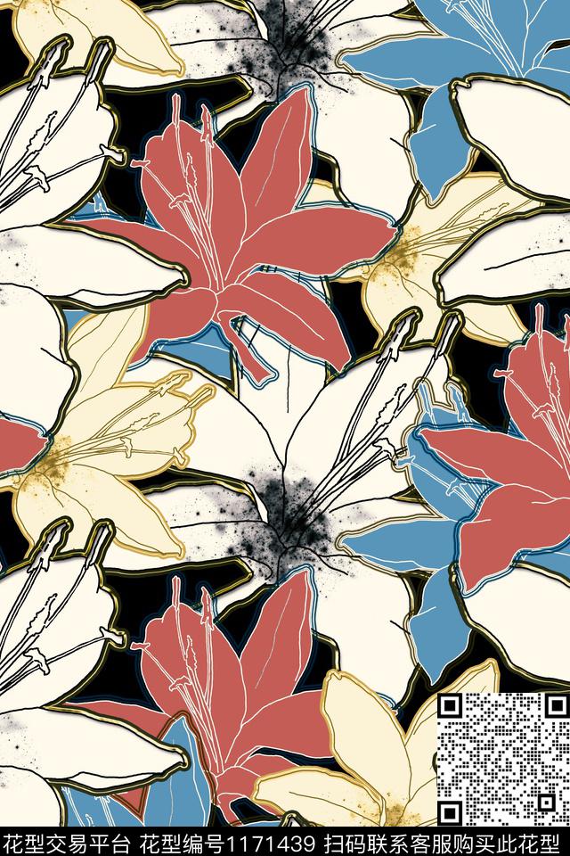 女装家居服手绘传统印花华亿平台下载（图片编号: 1171439） - 瓦栏（Walan）