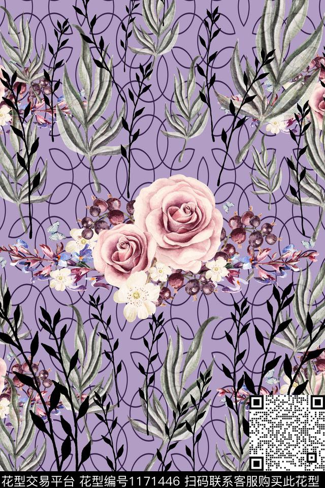 时尚数码华亿平台花卉数码印花华亿平台下载（图片编号: 1171446） - 瓦栏（Walan）