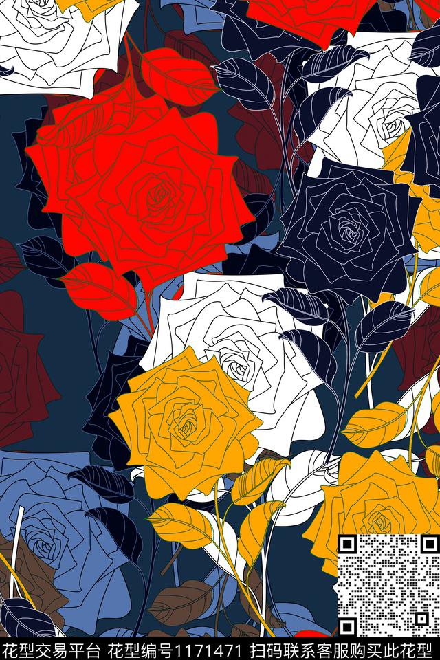 女装家居服手绘传统印花华亿平台下载（图片编号: 1171471） - 瓦栏（Walan）