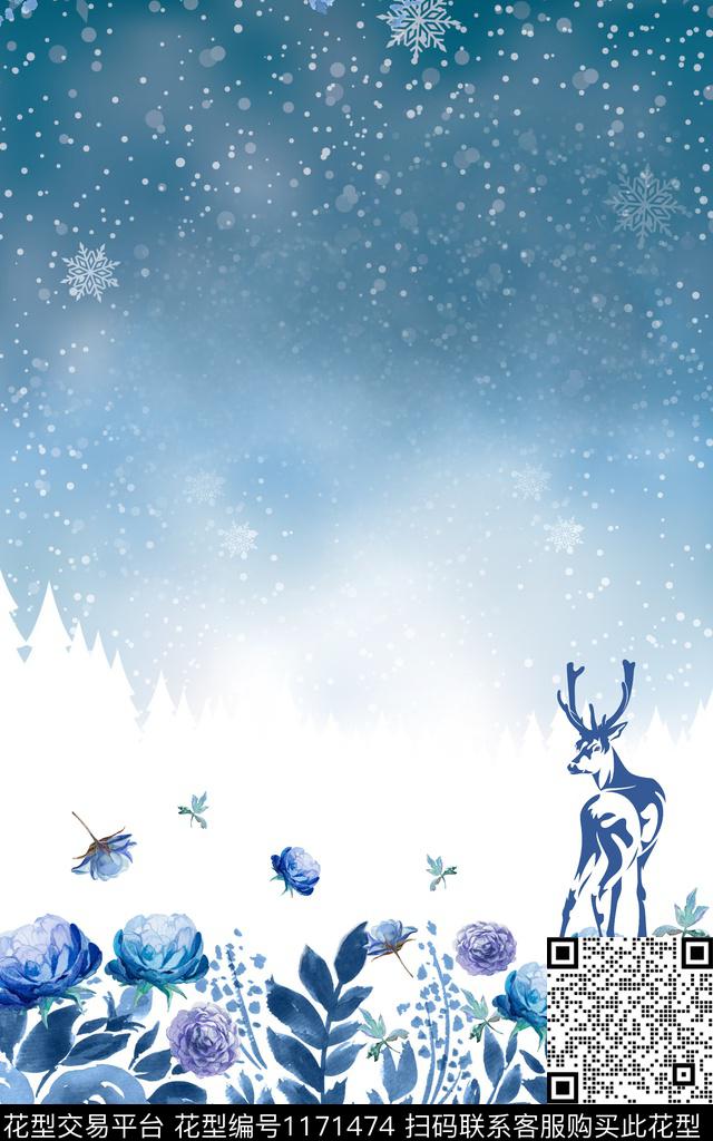 文艺春夏华亿平台清爽底花卉数码印花华亿平台下载（图片编号: 1171474） - 瓦栏（Walan）