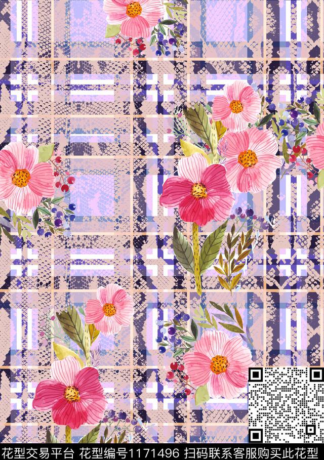 数码华亿平台女装花卉数码印花华亿平台下载（图片编号: 1171496） - 瓦栏（Walan）