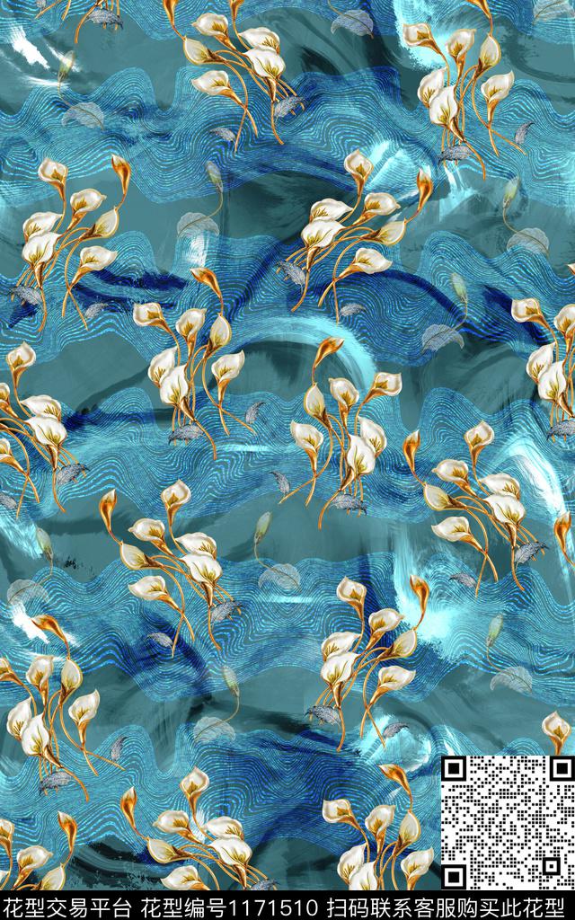 真丝花卉香云纱传统印花华亿平台下载（图片编号: 1171510） - 瓦栏（Walan）