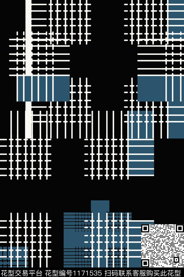 几何精致几何格子混搭传统印花华亿平台下载（图片编号: 1171535） - 瓦栏（Walan）