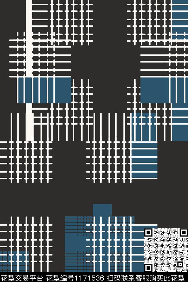 几何精致几何格子混搭传统印花华亿平台下载（图片编号: 1171536） - 瓦栏（Walan）