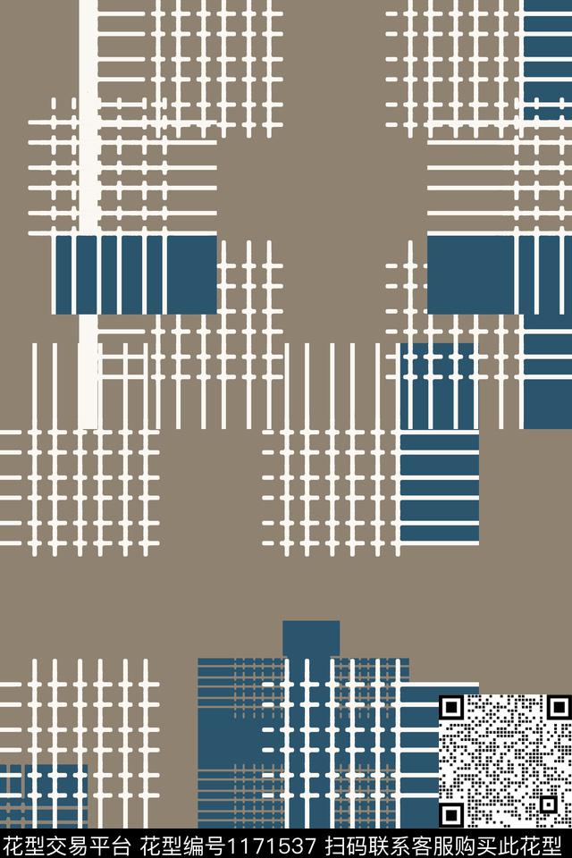 几何精致几何格子混搭传统印花华亿平台下载（图片编号: 1171537） - 瓦栏（Walan）