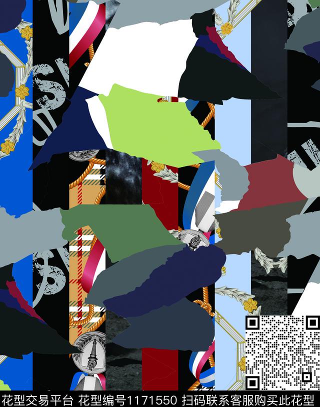 字母绳子格子迷彩形数码印花华亿平台下载（图片编号: 1171550） - 瓦栏（Walan）