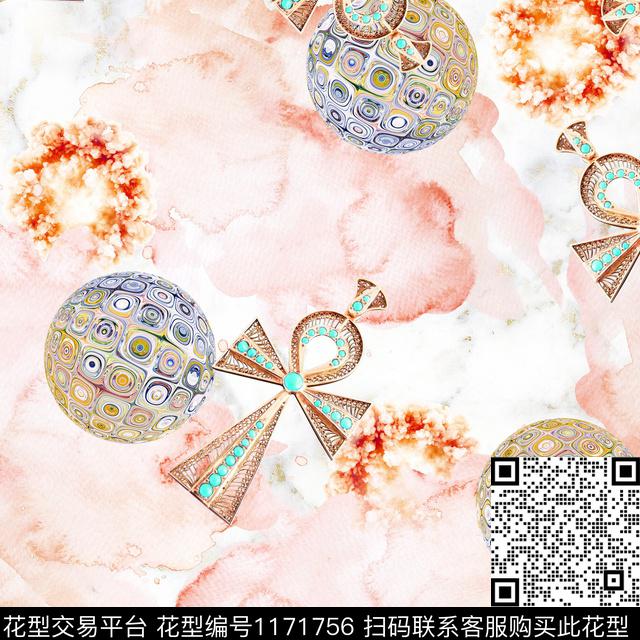 水彩抽象花卉珠宝宝石数码印花华亿平台下载（图片编号: 1171756） - 瓦栏（Walan）