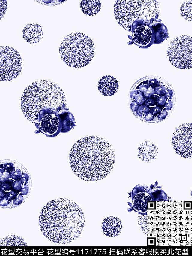 水果波点趣味数码印花华亿平台下载（图片编号: 1171775） - 瓦栏（Walan）