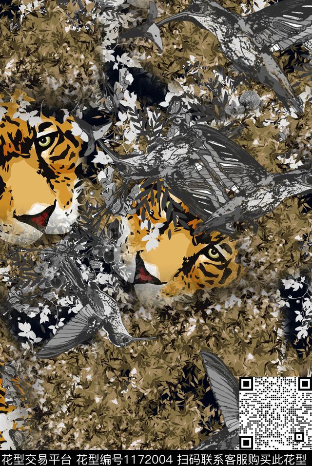 复古抽象男装复古华亿平台数码印花华亿平台下载（图片编号: 1172004） - 瓦栏（Walan）