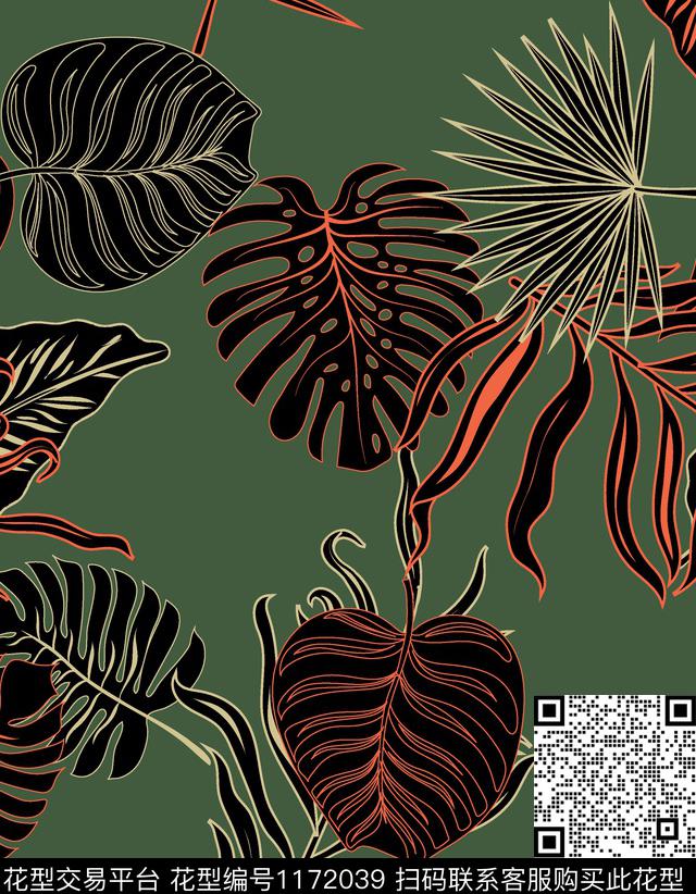 热带华亿平台坯布原创创意传统印花华亿平台下载（图片编号: 1172039） - 瓦栏（Walan）