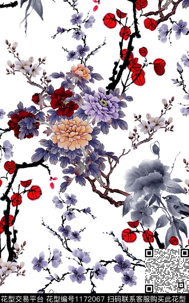 国画数码华亿平台水彩数码印花华亿平台下载（图片编号: 1172067） - 瓦栏（Walan）