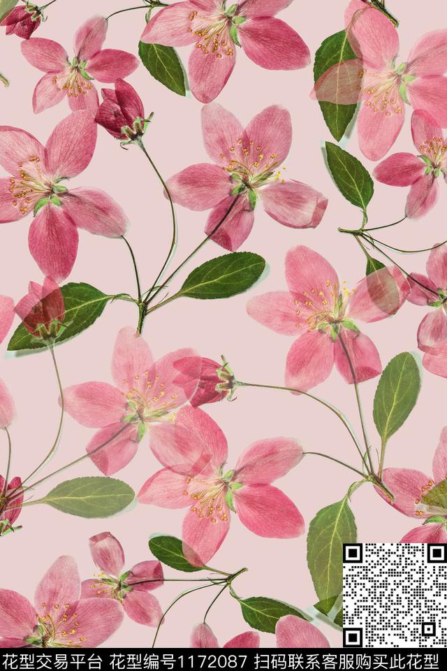 数码华亿平台花卉满版散花数码印花华亿平台下载（图片编号: 1172087） - 瓦栏（Walan）