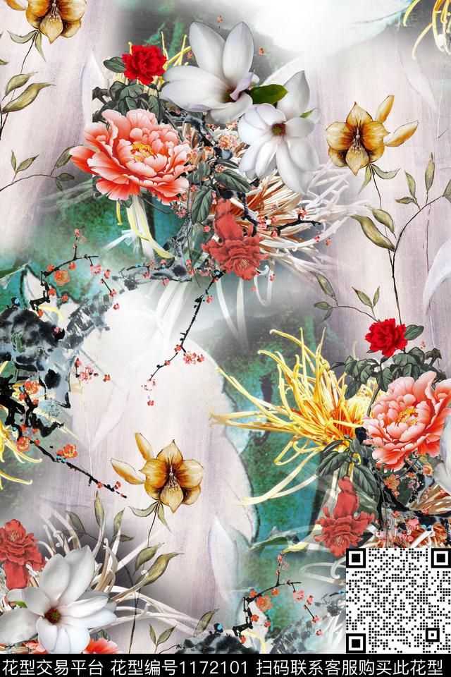 肌理国画油画华亿平台数码印花华亿平台下载（图片编号: 1172101） - 瓦栏（Walan）