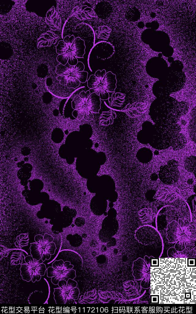 时尚女装花卉数码印花华亿平台下载（图片编号: 1172106） - 瓦栏（Walan）